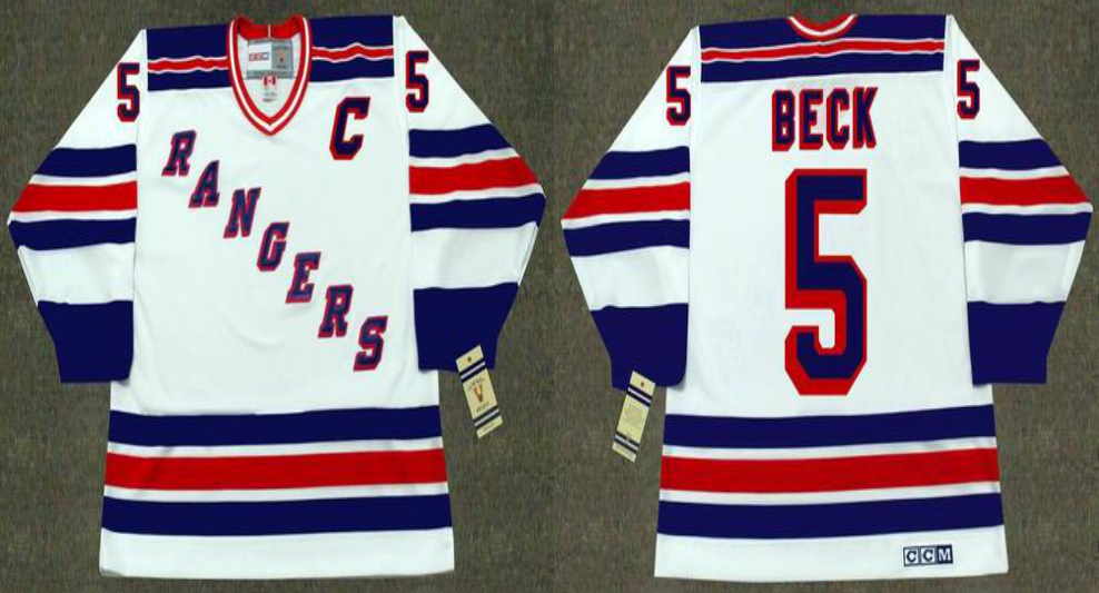 2019 Men New York Rangers #5 Beck white CCM NHL jerseys